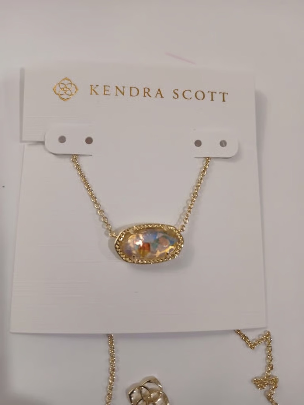 Kendra Scott Gold Iridescent Oval Pendant Necklace